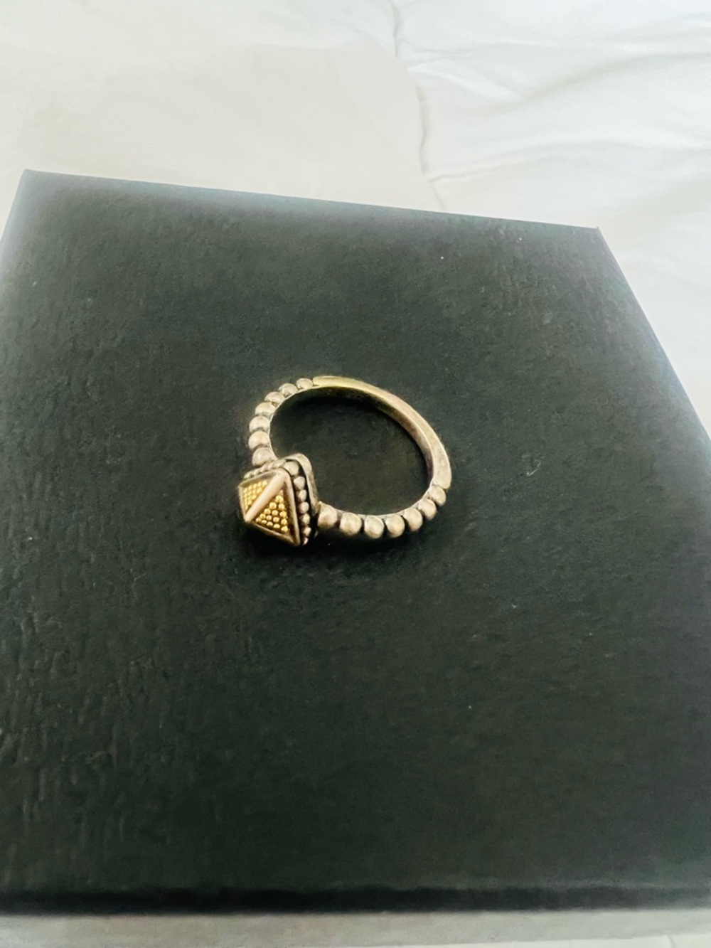 LAGOS Two-Tone Triangle Bead Ring - Gold Accent - Picture 3 of 4
